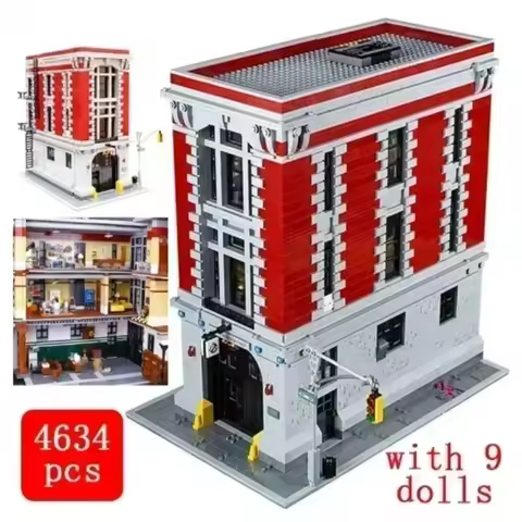 WIth Light Ghostbusters Firehouse Headquarters 4634PCS Building Blocks Bricks Kit Compatible 75827 C