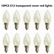 Altar Light Bulb 10PCS E12 Transparent Cover Red Small LED Prayer Light Bulbs