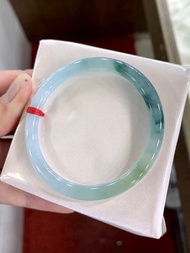 冰種玉鐲 天然翡翠玉鐲 A玉 手鐲 • 冰種水墨丹青翡翠圓鐲
