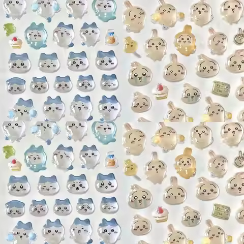 Cartoon 3D Relief Stickers Anime Crystal Stickers DIY Laptop Phone Case Decorative Sticker Drop Seal
