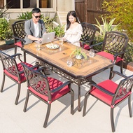 Outdoor Outdoor Garden Outdoor Table Chair Combination Iron Waterproof Backrest Chair Courtyard Outd