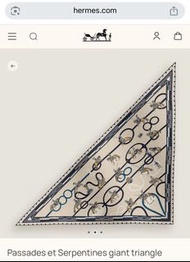 全新 Hermes Passades et Serpentines giant triangle cashmere scarf 圍巾