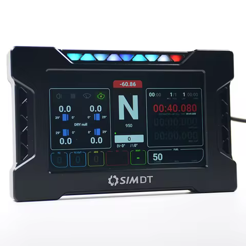 DB Pro Simracing Dashboard Display 5 inch Touch Screen 19 RGB Speed Lights for PC