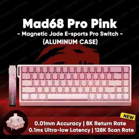 Madlions Mad68 Pro Mad 68he Mad60 Pro Aluminum Magnetic Mechanical Keyboard RT 0.01mm 8K Polling Rat
