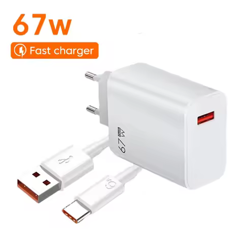 Total 67W USB Charger QC3.0 Fast Charging Mobile Phone Charger For iPhone 15 Samsung Xiaomi EU/US/UK
