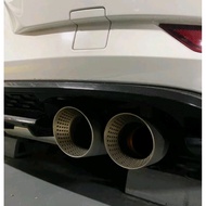 Akrapovic Matte Silver Car Muffler Exhaust Twin Tip Pipe Tip Paip Ekzos Kereta Tailpipe End Pipe