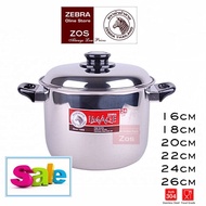 (ZOS) Zebra Thailand Stainless Steel Image Sauce Pot / Double Ear Pot (16cm/18cm/20cm/22cm/24cm/26cm
