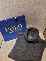 ㊣Polo Ralph  Lauren絞花針織高領毛衣
