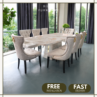 Bilik Furniture- Dining Set Chesterfield Exclusive | Marble Table| 1+6 Or 1+8 Dining set | Exclusive