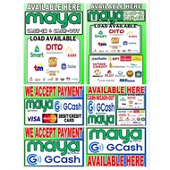 Gcash maya rate signage Laminated paybills load small business sari sari store homebase