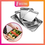 Destro Stainless Steel Loyang Rectangular Bakeware Nonstick 26x20cm,(10x8in) to (13x16in)Plate Kitch