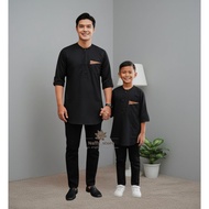 KATUN KEMEJA Shirt Couple Kurtakoko for Children & Fathers, 3/ Sleeves, 4 Plain White Cotton - Comfo