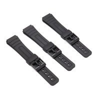 Compatible with Casio Electronic Watch F84 F91 F91W F94 105 Black Rubber PU Strap Convex 18mm Watch