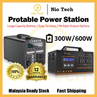 NioTech 600W Portable Power Station AC 220V Output Large Capacity Battery Generator Powerbank Campin