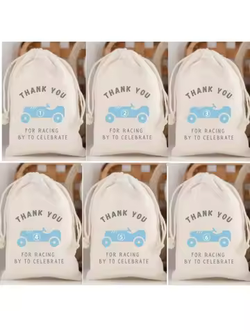 5pcs blue Race Car Themed Birthday Party Bag Kid Boy 1th 2th 3th 4th 5th 6th 7th 8th 9th 10th Birthd