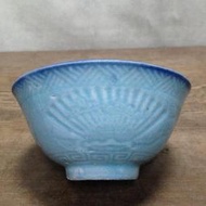 WH11664【四十八號老倉庫】全新 早期 台灣 扇鳥竹花紋 古早碗 飯碗 米糕碗 碗粿碗 11.8cm 1碗價【懷舊收