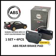 ABS Rear Brake Pad Subaru Impreza WRX 2.0 Red Brembo Caliper XV Sumitomo 4 Pot Caliper 36719