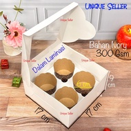 Contents: 10 Boxes of Cakes, Bread, Snacks, and Snacks, Size 17x17x9 cm THICK WhiteIVORY Cupcake Box