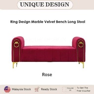 UNIQUE DESIGN Ring Stool Bench Chair Marble Velvet/Kerusi panjang dengan design round ring Furniture