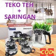 Teko teh saringan 1 Set Isi 5 Pcs Gelas set cantik Gelas set cantik Gelas kopi 1 lusin murahTeko Dan