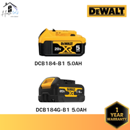 DEWALT DCB184-B1 แบตเตอรี่ Lithium-ion 20V 5.0Ah รุ่น รุ่น ประกัน1ปี