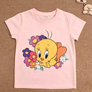Children's T-Shirt For Boys And Girls With Tweety Bird Cartoon Pattern Soft And Breathable Fabric Si