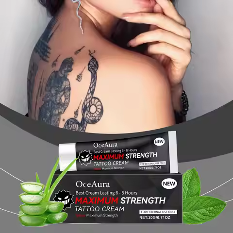 OceAura Tattoo Aftercare Cream Strengthening Moisturizing Skin Barrier Repair Care Aloe Vera Calming