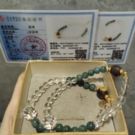 危地馬拉翡翠、白水晶、老山沉一設計款手串（GY.BO）