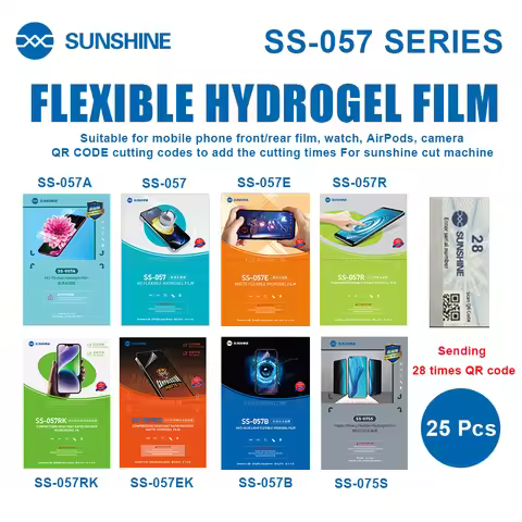 25pcs SUNSHINE SS-057A SS-057 SS-057R SS-057E Flexible Hydrogel Film SS-075S TPU Privacy Screen Prot