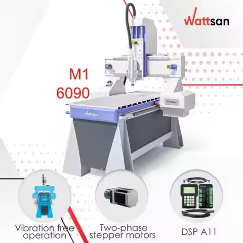Wattsan M1 6090 600*900mm 1.5kw 2.2kw Cnc Wood Carving Router DSP A11 6090 Cnc Router for Guitar Mak