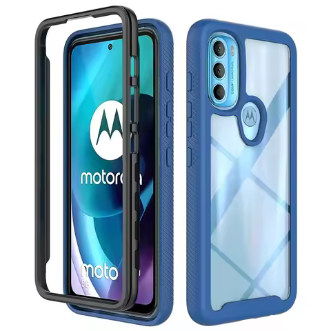 Rugged Dual-Layer TPU/PC Case for Motorola Moto G71 5G / G51 5G Funda Capa Hybrid Shockproof Transpa