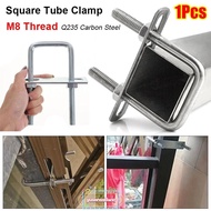 IYUSENSS6W 1Pcs M8 Square Tube Clamp, With Baffle Galvanized Q235 Carbon Steel Pipe U-clamp, Durable