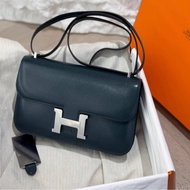 Hermes愛馬仕 Constance elan 康康elan 松柏綠 銀扣 山羊皮 