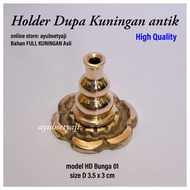 Tempat Dupa Kuningan HD Bunga 01 / Holder Dupa mini kecil Tatakan tancap stick Bakar Hio dupa jepang