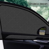 Cindyl 4PCS/1SET Tirai Kelambu Anti Nyamuk Penutup Kaca Jendela Mobil Jaring Ventilasi Penahan Panas
