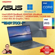 #AZ294 Used Asus ZENBOOK UX425JA Performance Ultrabook i7-1065G7 16GBD4 512GB SSD intel IRIS graphic
