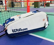 🔥Wilson 法網聯名款 網球包大容量 雙肩背包羽毛球拍包網球拍袋專業 男女同款 灰色