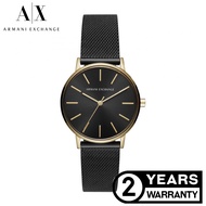 [Official Warranty] Armani Exchange AX5548 Women's Three-Hand Black Stainless Steel Watch