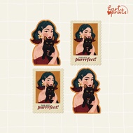 Cute Cat Vinyl Laminated Sticker | Laptop Sticker | Waterproof Sticker | Hartprints