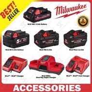 Milwaukee M18B5 18V M18 5.0AH / 8.0AH / 12.0AH / 3.0AH REDLITHIUM-ION Battery / M12™ - M18™ Charger 