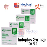 Indoplas Disposable Syringe Sterile Sold per Box100pieces(1ml 1cc 3cc 3ml 5cc 5ml 10cc 10ml)
