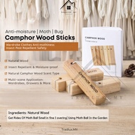 Natural Camphor Wood Sticks – Anti-Moisture & Insect Repellent Natural Cedar Wood Moth Balls, Campho