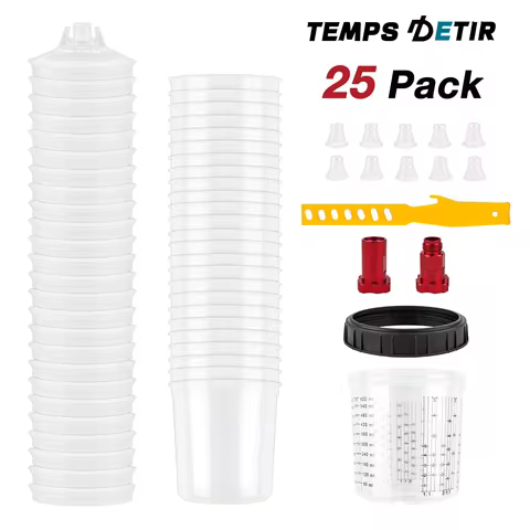 10/25/50Pcs Spray Gun Paint Mixing Cup H/O Quick Cup Spray Gun Tank 20.3oz/600ML Disposable Paint Cu