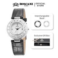 Roscani Anna 806 (Interchangable Bezel) Leather Women Watch Stainless Steel Watch | Watches | Quartz