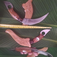 Pisau Kerambit Minang Kayu Jati Ukir