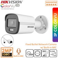 HIKVISION DS-2CD1027G0-LU ColorVu Lite 2MP Outdoor PoE Bullet Audio IP Network CCTV Camera w/ MIC