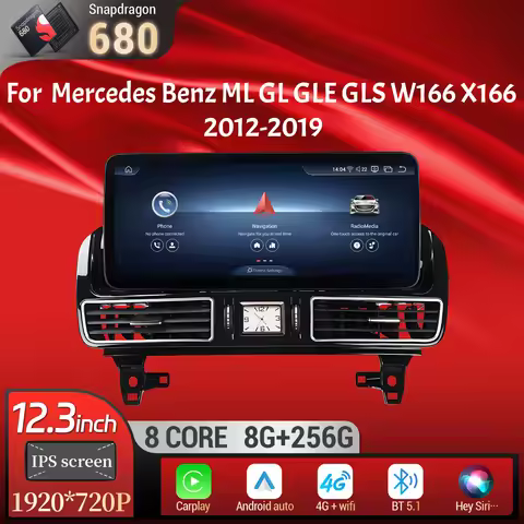 12.3inch Car Radio For Mercedes Benz ML GL GLE GLS W166 X166 2012-2019 Android 13 Wireless Carplay S