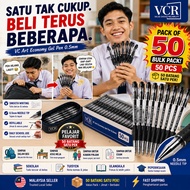 Kaki Jimat Pack Of 50 Pcs Economy Gel Pen 0.5mm | Fine Point Office & School Pen | Notebook & Journa
