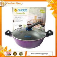 UNGU Suggo Purple Casserole Pan SG - CS32 / Non-Stick Glass Lid Pan