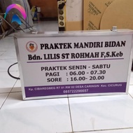 Neon Box Bidan / praktek dokter bahan akrilik bebas design